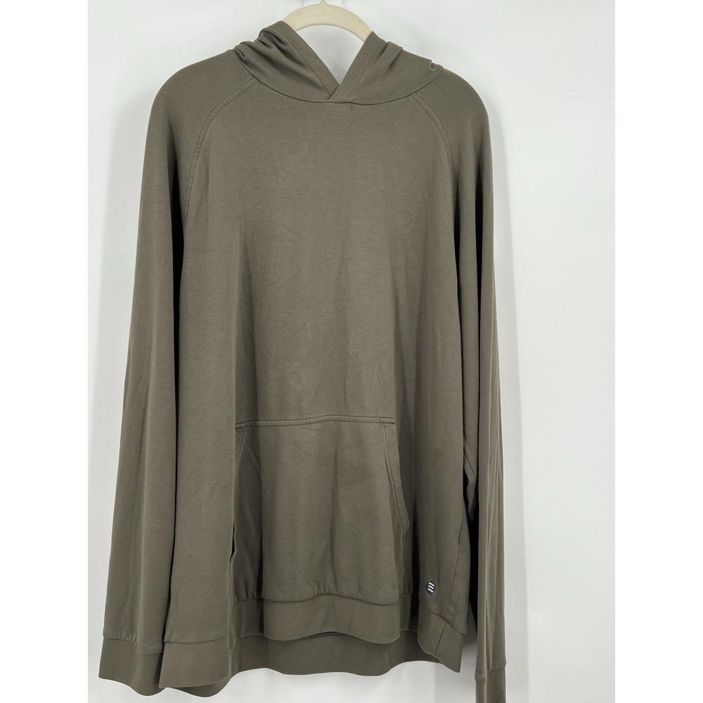 Free Fly Bamboo Lightweight Fleece Hoodie Men's XL Olive Kangaroo Pocket Stretch